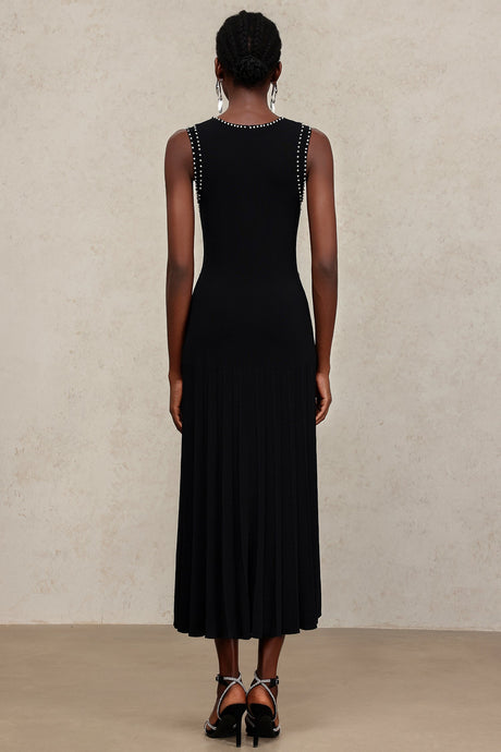 Gemma Black Pearl Detail Sleeveless Dress