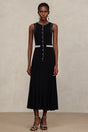 Gemma Black Pearl Detail Sleeveless Dress for Women