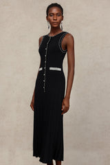 Gemma Black Pearl Detail Sleeveless Dress