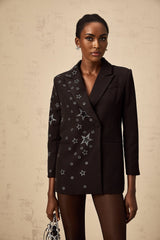 Gemma Blazer - Peak Lapels - Long Sleeves - Star Appliqu - Rear Vent