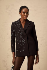 Gemma Blazer - Peak Lapels - Long Sleeves - Star Appliqu - Rear Vent