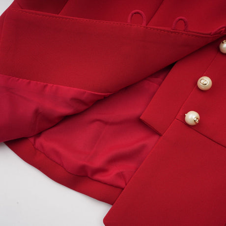 Gemma Blouse & Skirt - Crew Neck - Short Petal Sleeves - Pleated Detailing - Ruffled Trim