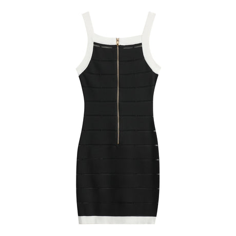 Gemma Dress - Fitted Bodycon Silhouette - Panel Detailing With Button Accents - Tailored Fit - Versatile Styling for Any Occasion