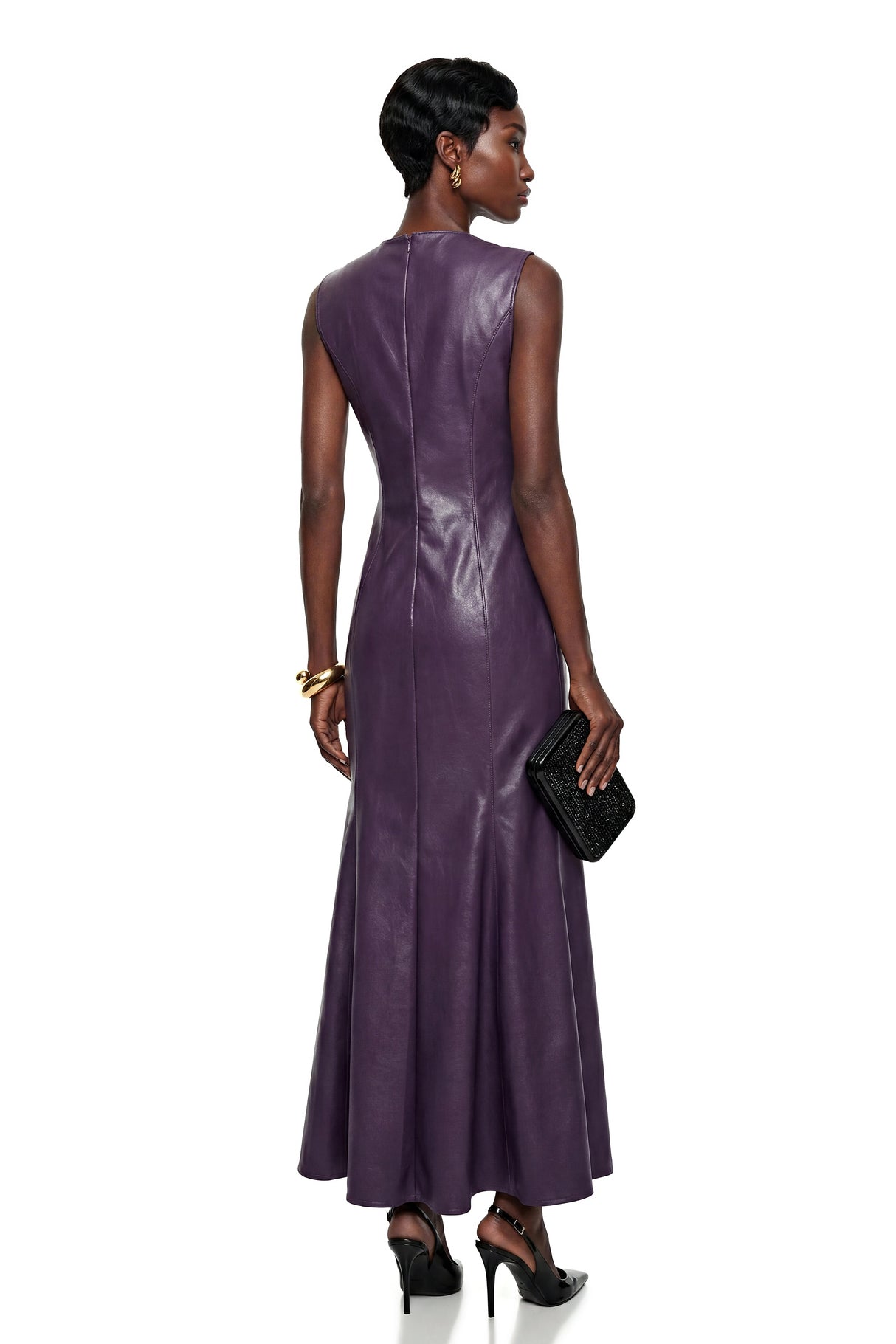 Gemma Purple VNeck Fishtail Maxi Dress