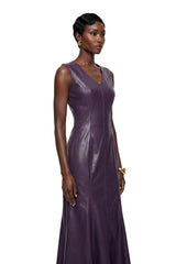 Gemma Purple VNeck Fishtail Maxi Dress