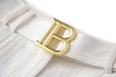 Gemma Tailored High - Waist Shorts - Structured Silhouette - Versatile Styling - Lightweight Fabric - Signature Buckle Feature