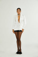 Genesis Blazer - Notch lapel - Long sleeves - Shoulder pads - Front button closure