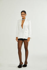 Genesis Blazer - Notch lapel - Long sleeves - Shoulder pads - Front button closure