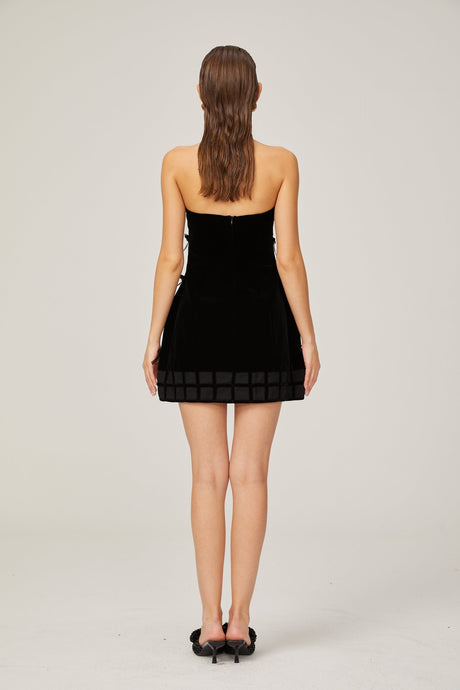 Geneviève black bowdetail mini dress