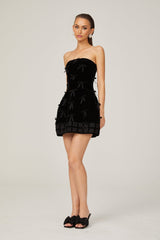 Geneviève black bowdetail mini dress