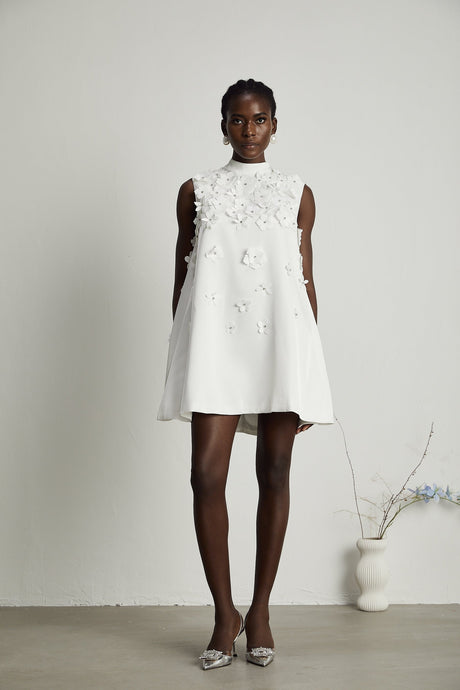 Genevieve fauxflower mini dress