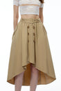 Genevieve Khaki Asymmetrical Convertible Skirt