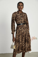 Geneviève leopardprint midi dress
