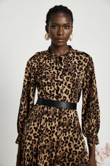 Geneviève leopardprint midi dress