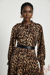 Geneviève leopardprint midi dress