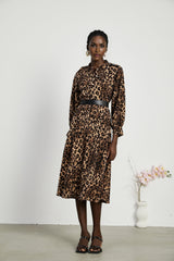 Geneviève leopardprint midi dress