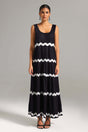 Genoveffa Black Striped Sleeveless Maxi Dress for Women
