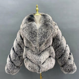 Genuine Silver Fox Fur Coat – European & American Style