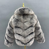 Genuine Silver Fox Fur Coat – European & American Style