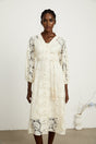 Georgette paisleypattern lace midi dress
