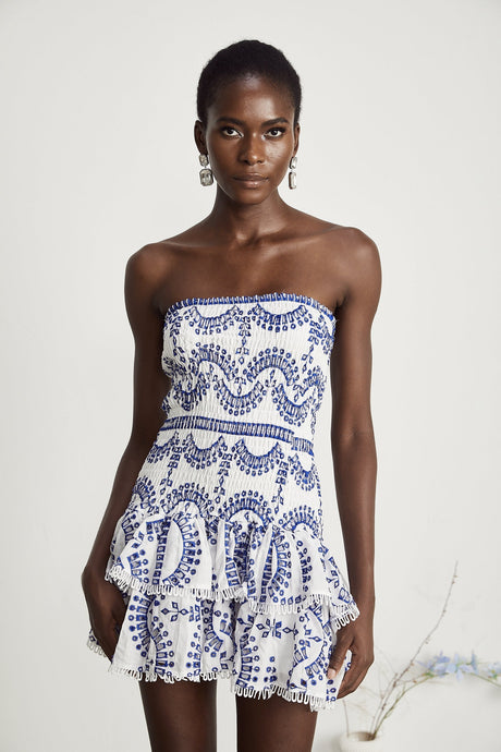 Georgiana broderieanglaise offshoulder mini dress