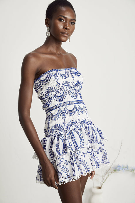 Georgiana broderieanglaise offshoulder mini dress