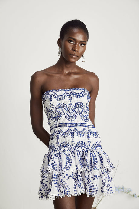 Georgiana broderieanglaise offshoulder mini dress