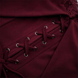 Georgiana Burgundy Lace Panel Flared Maxi Gown