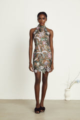 Géraldine sequinembellished embroidery mini dress