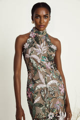 Géraldine sequinembellished embroidery mini dress