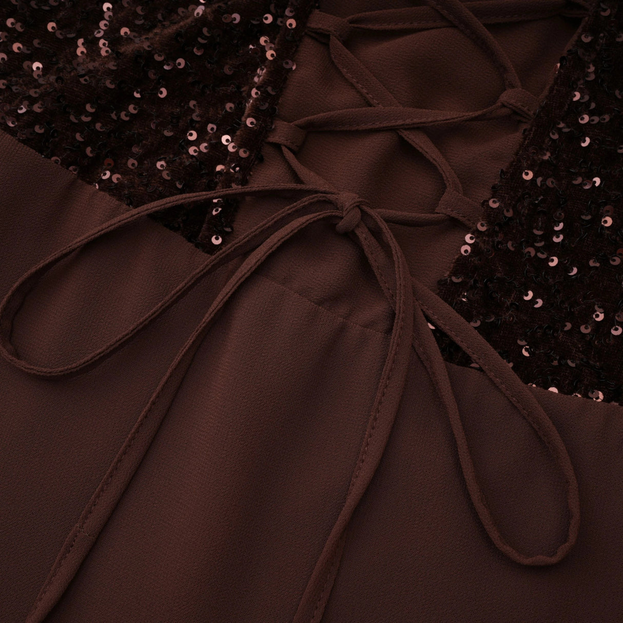 Giada Brown Sequined Asymmetrical Ruched Maxi Gown