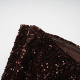Giada Brown Sequined Asymmetrical Ruched Maxi Gown