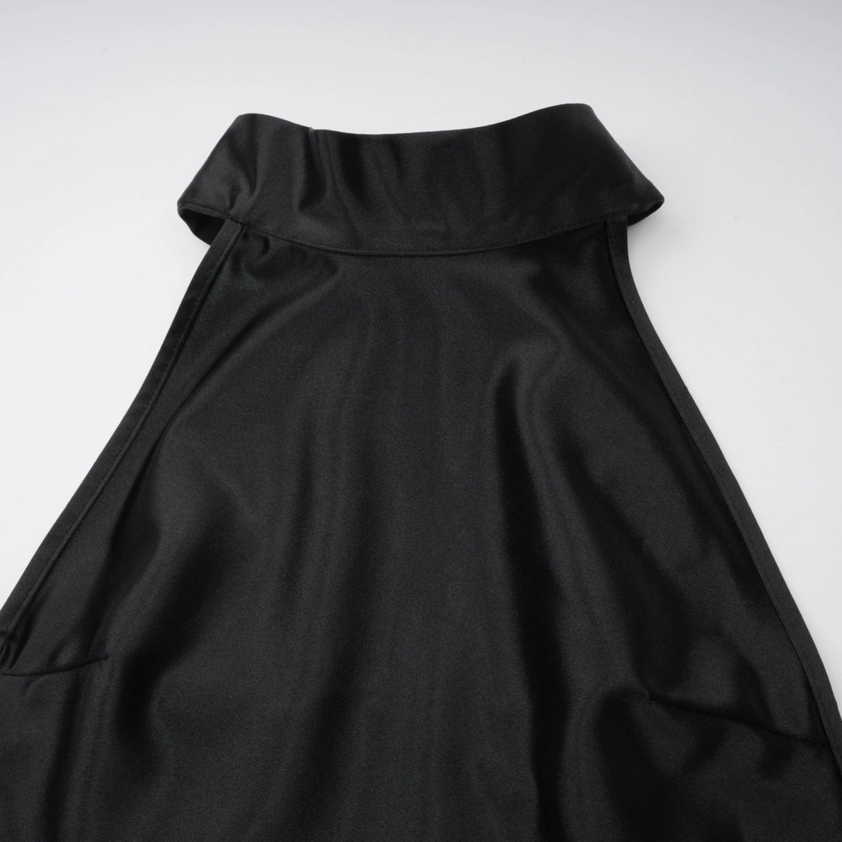 Ginevra black halterneck fauxpearl satin maxi dress