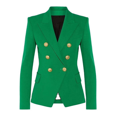 Ginevra Blazer - Tailored Double - Breasted Silhouette - Modern Flair - Vibrant Hue - Structured Fit - Versatile Styling