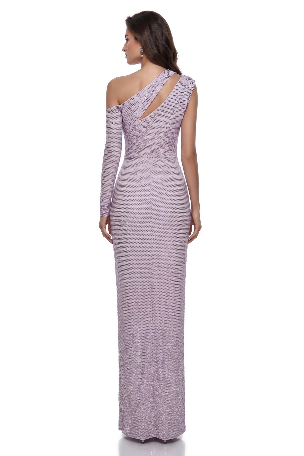 Ginevra Purple Asymmetrical Embellished Maxi Dress