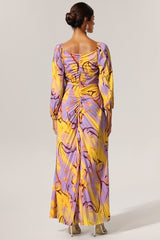 Ginevra Yellow Diamond Print Special Occasion Dress