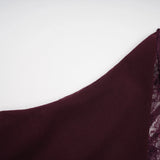 Gioconda Burgundy Halterneck Lace Panel Maxi Dress