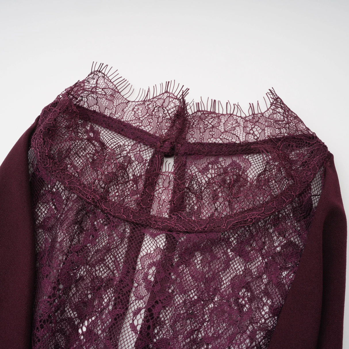 Gioconda Burgundy Halterneck Lace Panel Maxi Dress