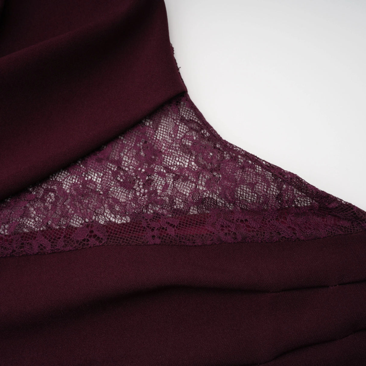 Gioconda Burgundy Halterneck Lace Panel Maxi Dress