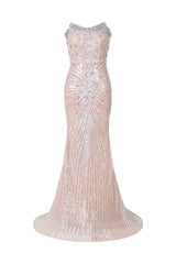 Giorgia Beige Strapless Diamond Sequin Formal Dress
