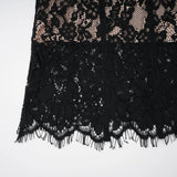 Giorgia Black Floral Lace Corset Maxi Dress