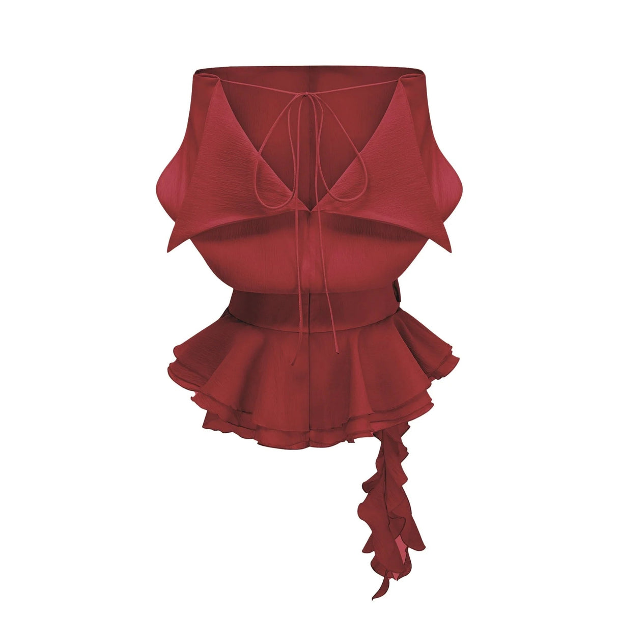 Giorgia Mini Dress Red Floral Appliqu Off - Shoulder Flounce Hem & Cinched Waist