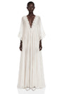 Giovanna White VNeck Maxi Dress with Lace Trim