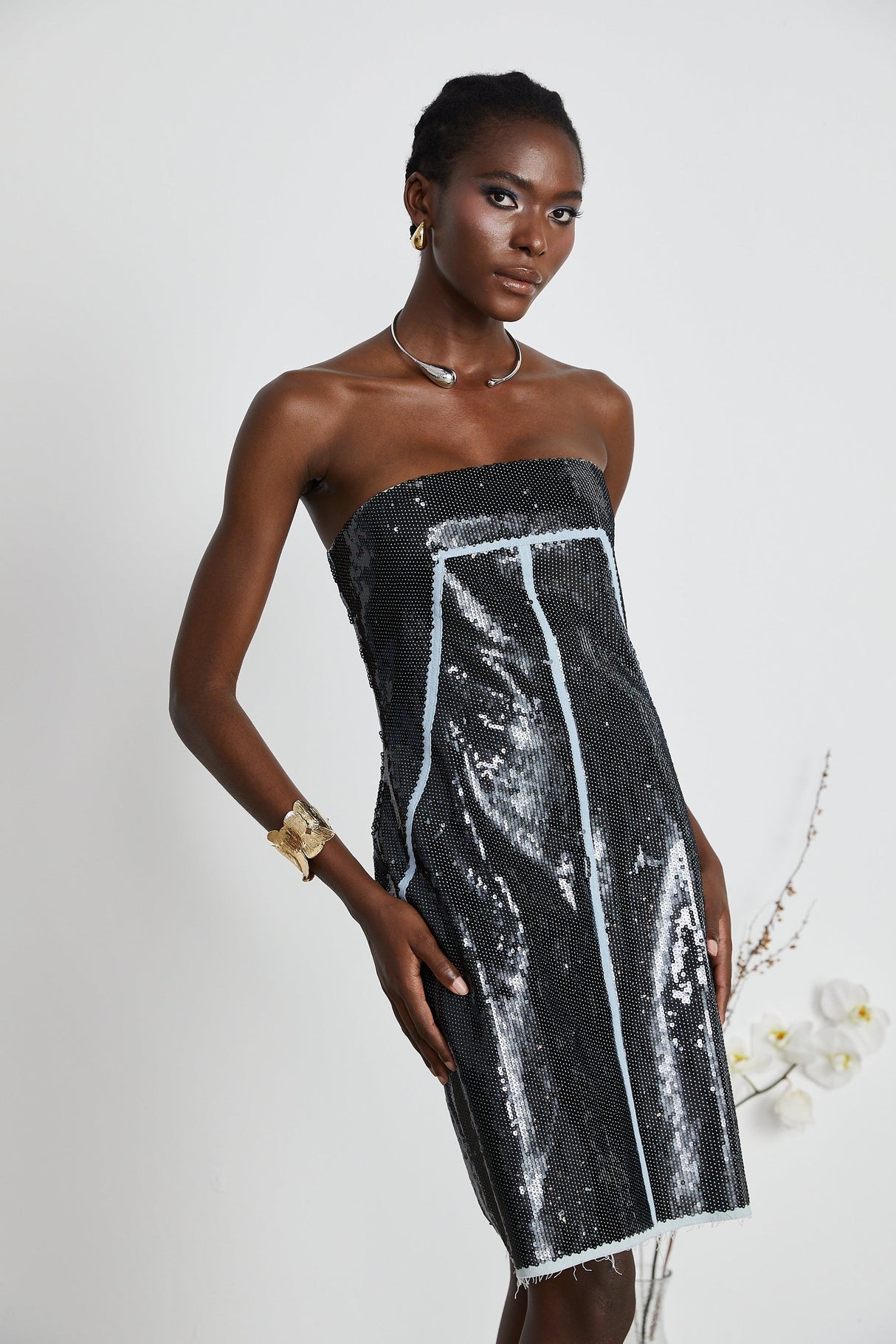 Gisèle sequinembellished bandeau mini dress