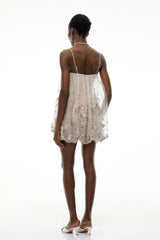 Giselle Grey Floral Print Ruffled Mini Dress