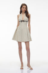 Gitane White Polka Dot Mini Dress