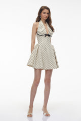 Gitane White Polka Dot Mini Dress