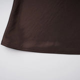 Gitta Brown Off Shoulder Satin Maxi Gown