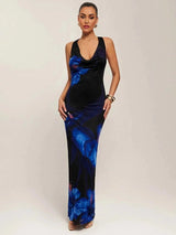 Giuditta Maxi Dress - Halter Neckline - Mermaid Hem - Bodycon Fit - Backless Design