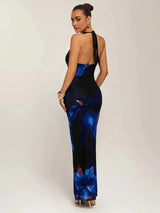 Giuditta Maxi Dress - Halter Neckline - Mermaid Hem - Bodycon Fit - Backless Design